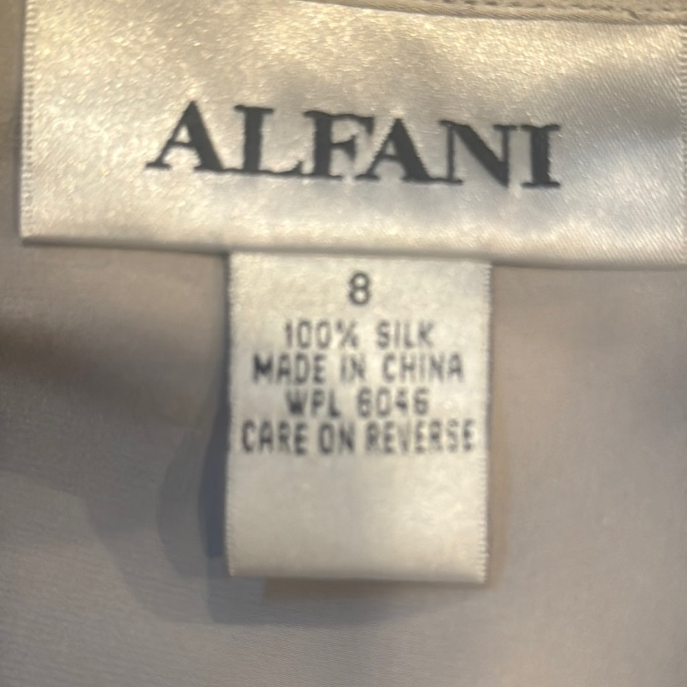 Alfani Silver Blouse Satin Top - Picture 8 of 8